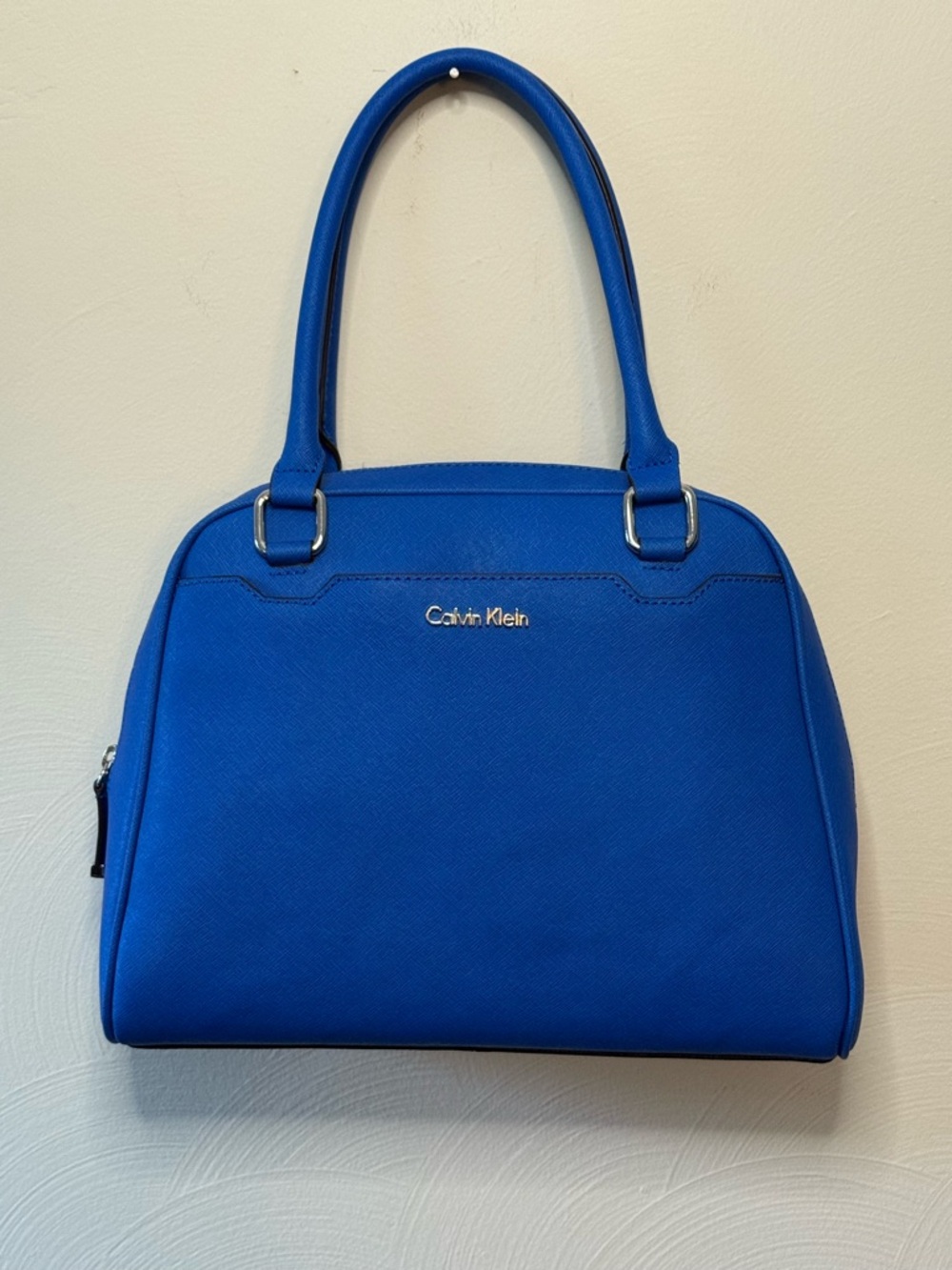 Calvin Klein Cobalt Blue Saffiano Dome Shoulder Bag